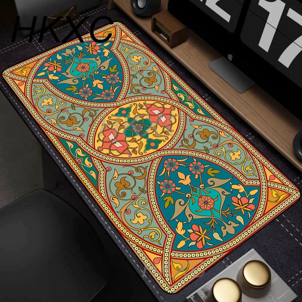 Mouse Pad Persian Carpet Computer Laptop Mouse Pads Office Big Desk Mats Washable Non-Slip Rubber Desk Carpet Gaming Mat Playmat