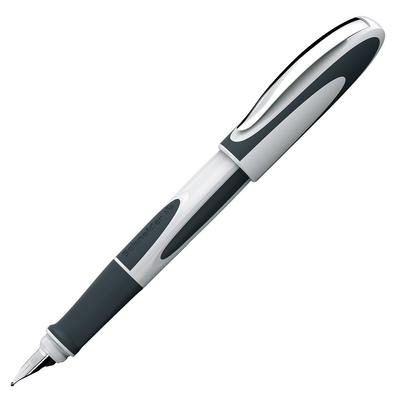 Schneider Ray Series Fountain Pen, Nib Size: F/Fine, Ink Color: Black, Includes 1 Ink Cartridge, Body Color: White/Gray, RYFP168124F