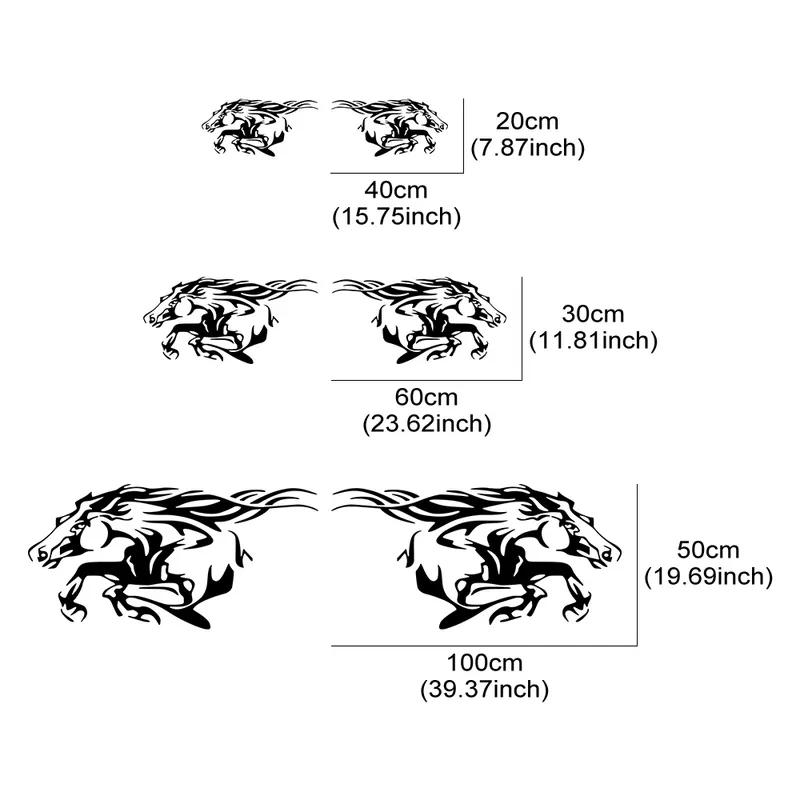 2 Stück Galoppierendes Pferd Aufkleber Auto Karosserie Seite Vinyl Aufkleber Dekoration LKW Transporter Pick-up Grafiken Wasserdicht Auto Dekor Zubehör