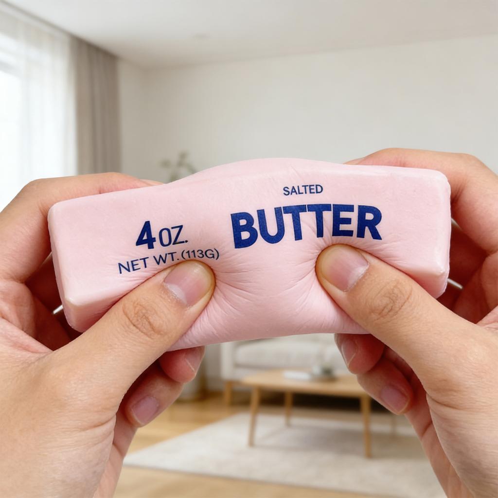Butter Stick Shaped Stress Relief Toy Soft Squeezable Material 13 5cm Realistic Design for Desk Decoration and Play