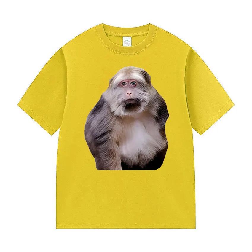 Xingxing Monkey Funny Meme TShirt Fashion Pure Cotton Short Sleeve Unisex Retro Harajuku Loose Tops Tshirts S