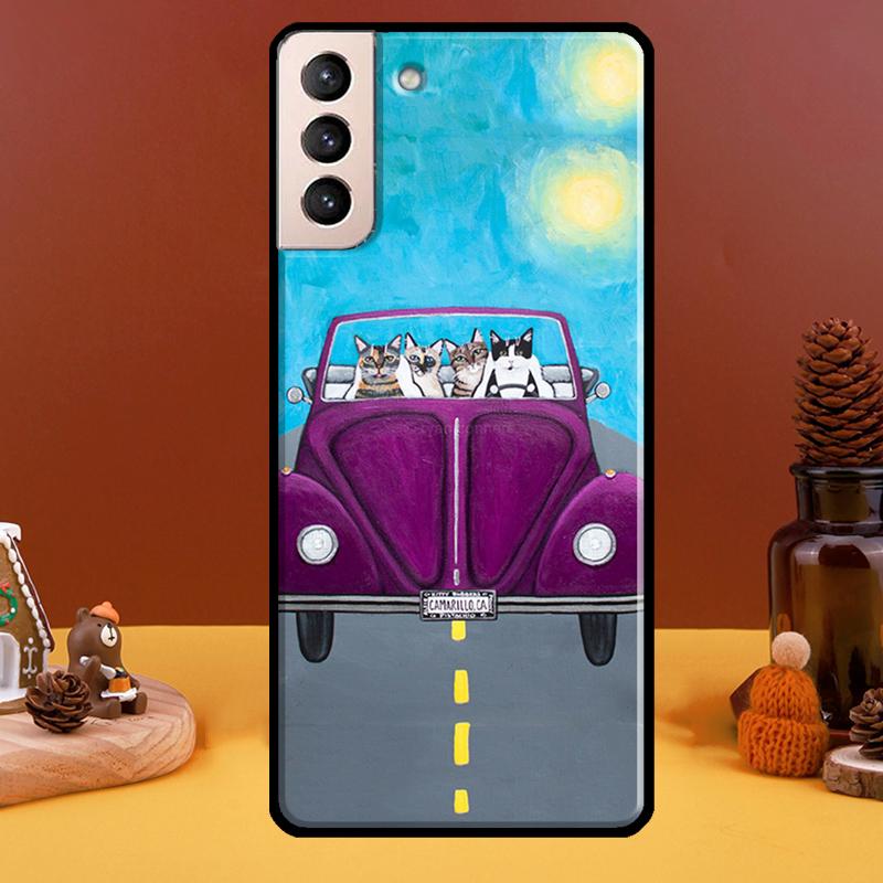 

Чехол для телефона Hippy Peace Bus Cat для Samsung Galaxy S20 FE S21 S22 Note 20 Ultra Note 10 S8 S9 S10 Plus Note 20 Ultra
