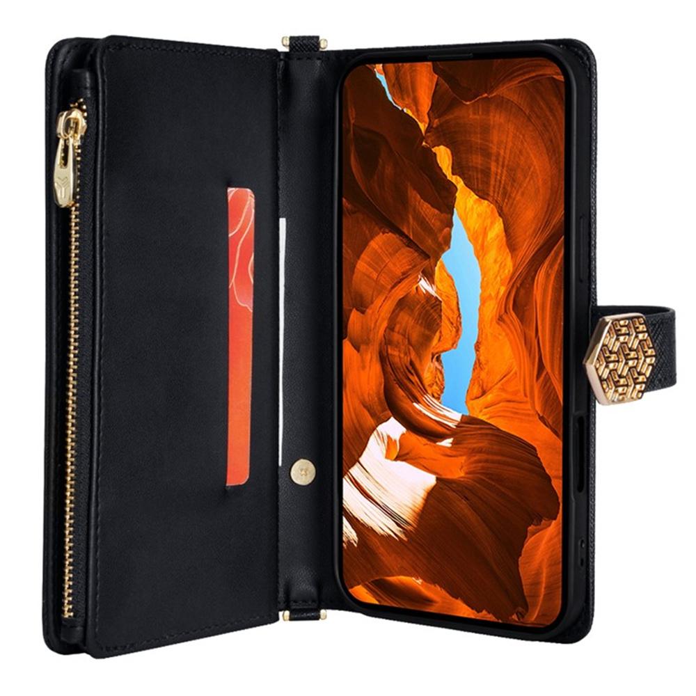 For Samsung Galaxy XCover7 Pro Case Cross Texture PU Leather+TPU Wallet Phone Cover with Strap