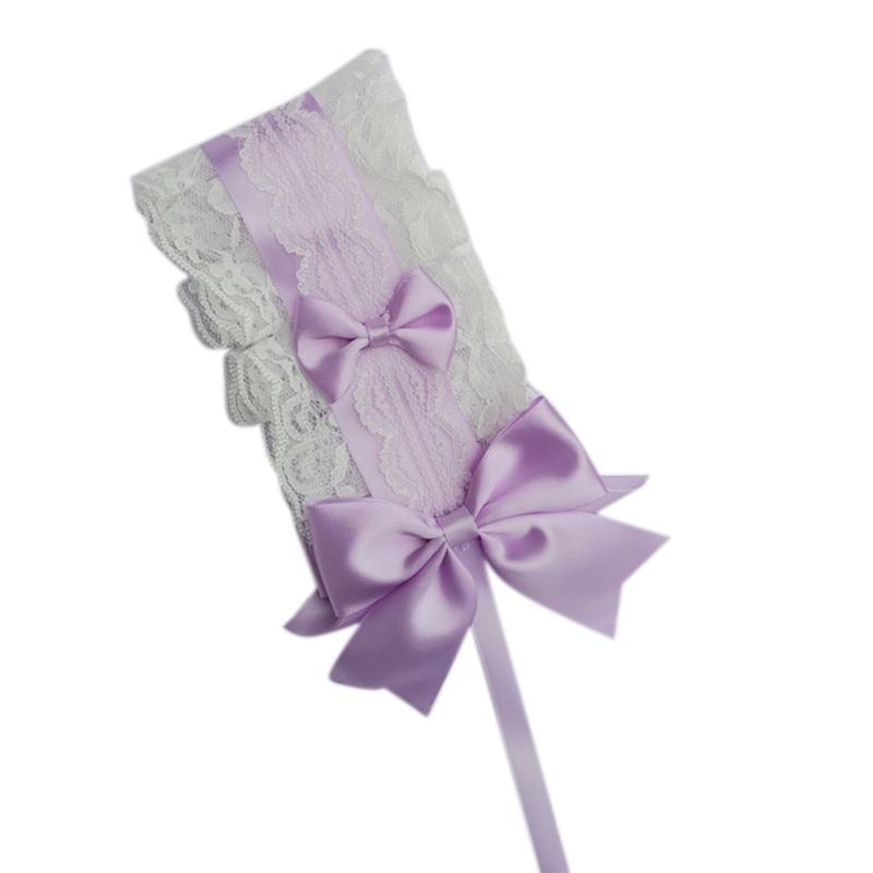 NEW Lolita Ruffled Headband Sweet Star Embroidery Lace Ribbon Bow Hairband with Hairpins Anime Maid Cosplay Headdress