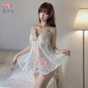 Sex Lingerie Pearl Suspender Skirt Open Crotch Transparent Seduction Sexy Free Bed Flirting