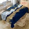 2D Flach 1 Stück - Elegante Marineblaue Tischdecke mit Goldenem Marmorwellenmuster - Geeignet für Hochzeiten, Partys, Picknicks und Andere Anlässe - Hergestellt aus Polyes