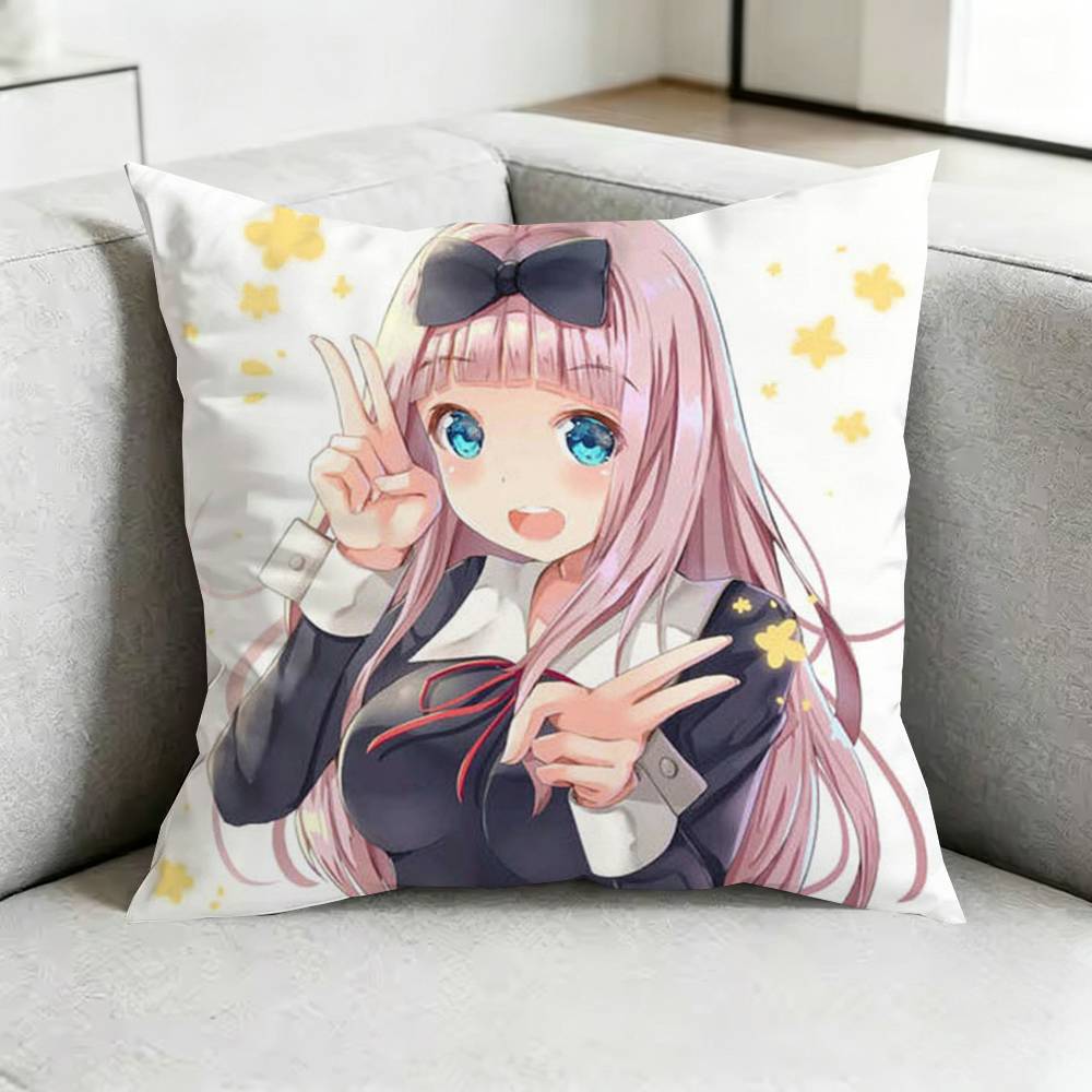 Kaguya Sama Love is WWar Pillow Case Square DoubleSided Sofa Cushion Cover Bedroom Bedside Pillow Gift