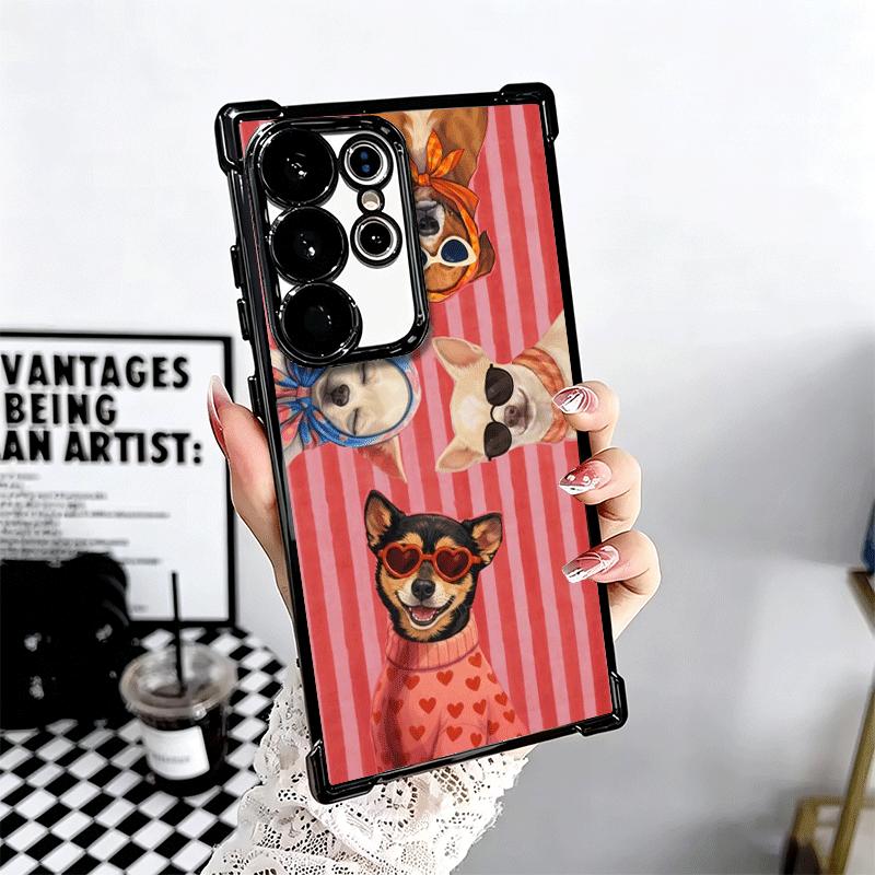 Chihuahua Puppy Teacup Dog Plating Phone Case For Samsung Galaxy S24 S25 FE S26 Edge S23 Ultra S22 S21 Plus S20 Anti-Fall Airaba