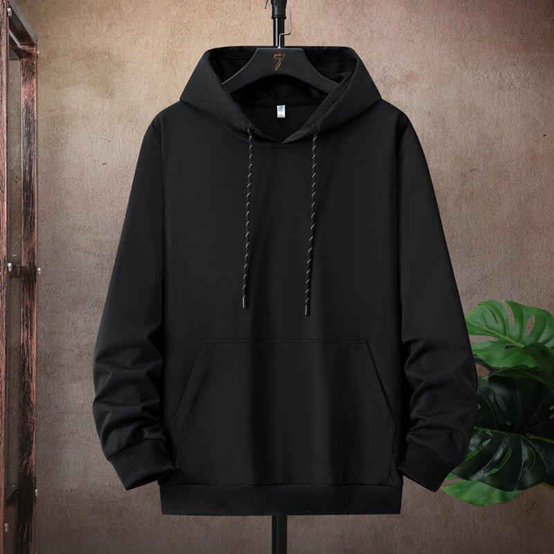 Autumn and Spring New Fashion Trend Pure Color Sports Fitness Hoodie Men's Loose Comfortable Plus Size High Quality Outerwear