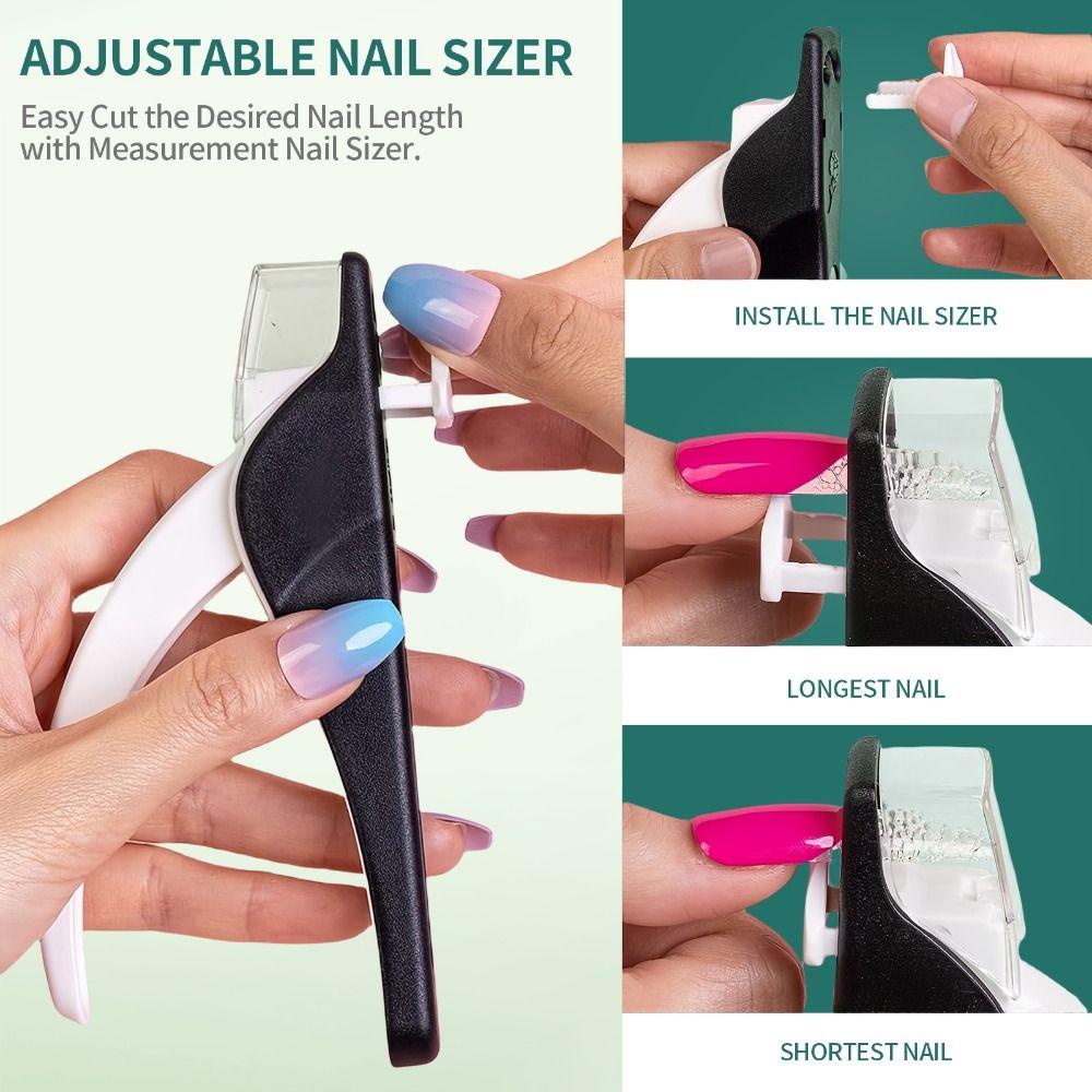 Splash Protection Acrylic Fake Nail Clippers Built-in Nail Buffer Nail Tools For Acrylic Nails