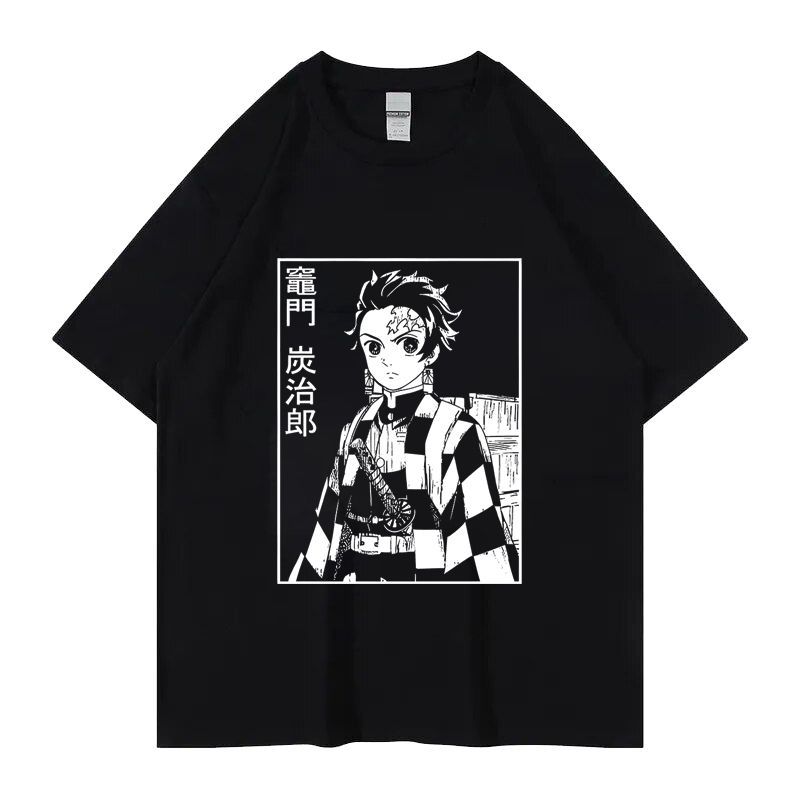 Anime Ghost Destroyer Blade Tanujiro Same Retro Short Sleeve Crew Neck Printed Men's and Women's Couples T-Shirt Summer