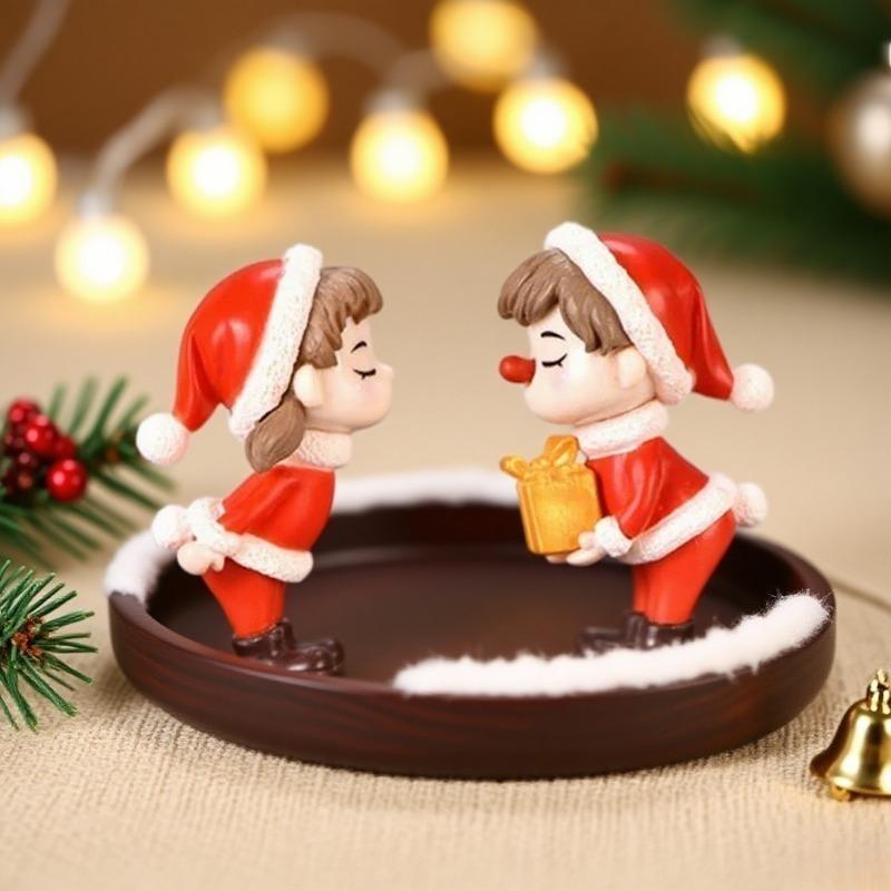 1-20Pairs Mini Christmas Couple Dolls DIY Decoration Accessories Desktop Ornaments Xmas Tree Holiday Party Home Decor Supplies