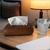 Walnut Tissue Box Cover - Modern Vintage Design, Premium Wood, For Desk & Bathroom Decor. Easy Refill, Polished Finish