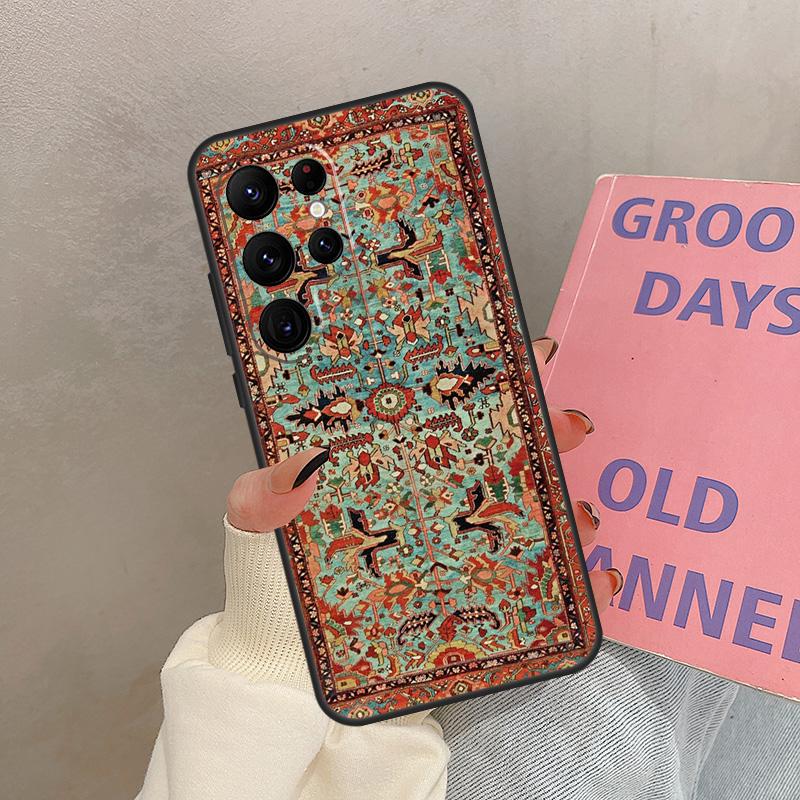Persian Carpet Floral Pattern Case For Samsung Galaxy S21 S22 S23 S24 S25 Ultra S9 S10 S25 Plus S20 FE S25 FE Cover Coque