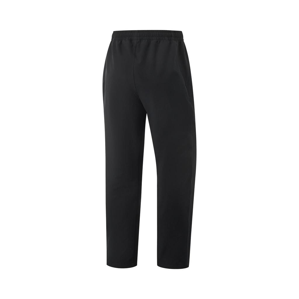 Li Ning Fitness Series Solid Color Mid Waist Breathable Versatile Fleece Warm Sports Long Pants Men bottoms Black AYKV057-1