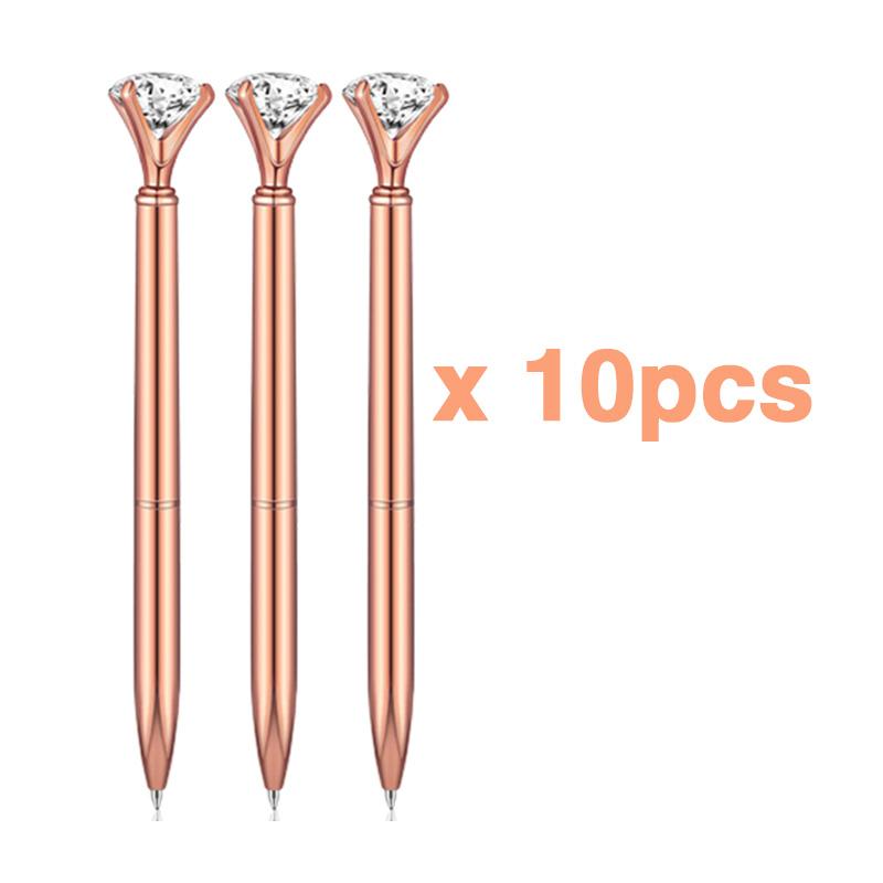 

10-100 шт. Розово-золотые шариковые ручки Алмазные шариковые ручки Необычная милая хрустальная ручка Подарок для женщин девушек Подарок