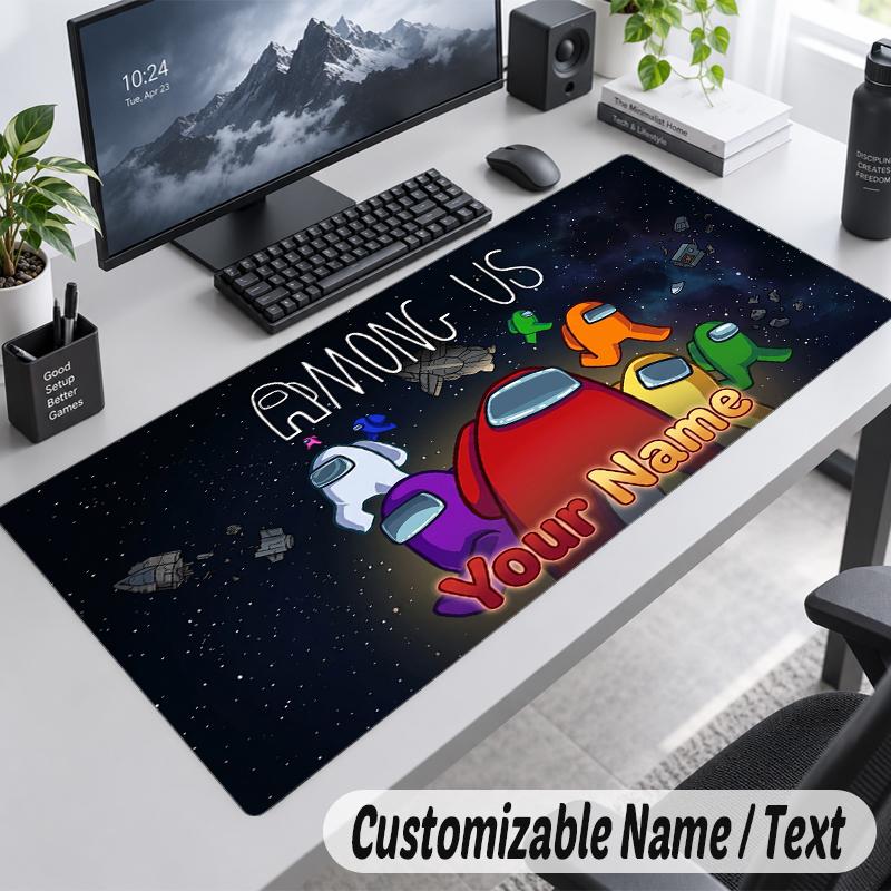 Custom Name Text Mouse Pad Among Us Personalized Desk Pad For Work And Gaming