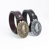Men's Retro Cowhide Belt with Smooth Buckle - Korean Style, Trendy and Simple Wide Waistband.