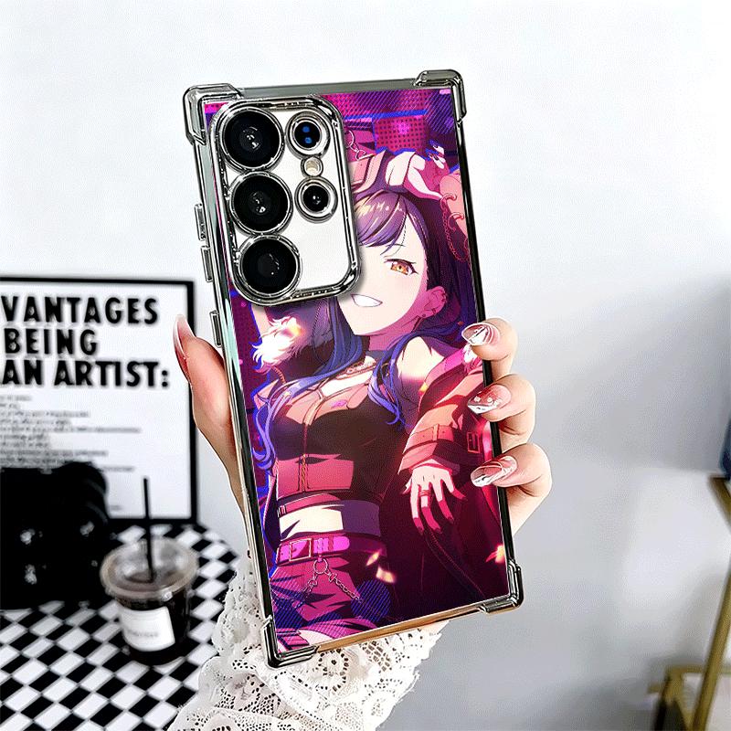 

Shiraishi An Music Game Soft Phone Case For Samsung Galaxy S26 Ultra S25 Edge S24 FE S23 Plus S22 S21 + S20 Plating Anti-Fall Fu Samsung S25 Plus