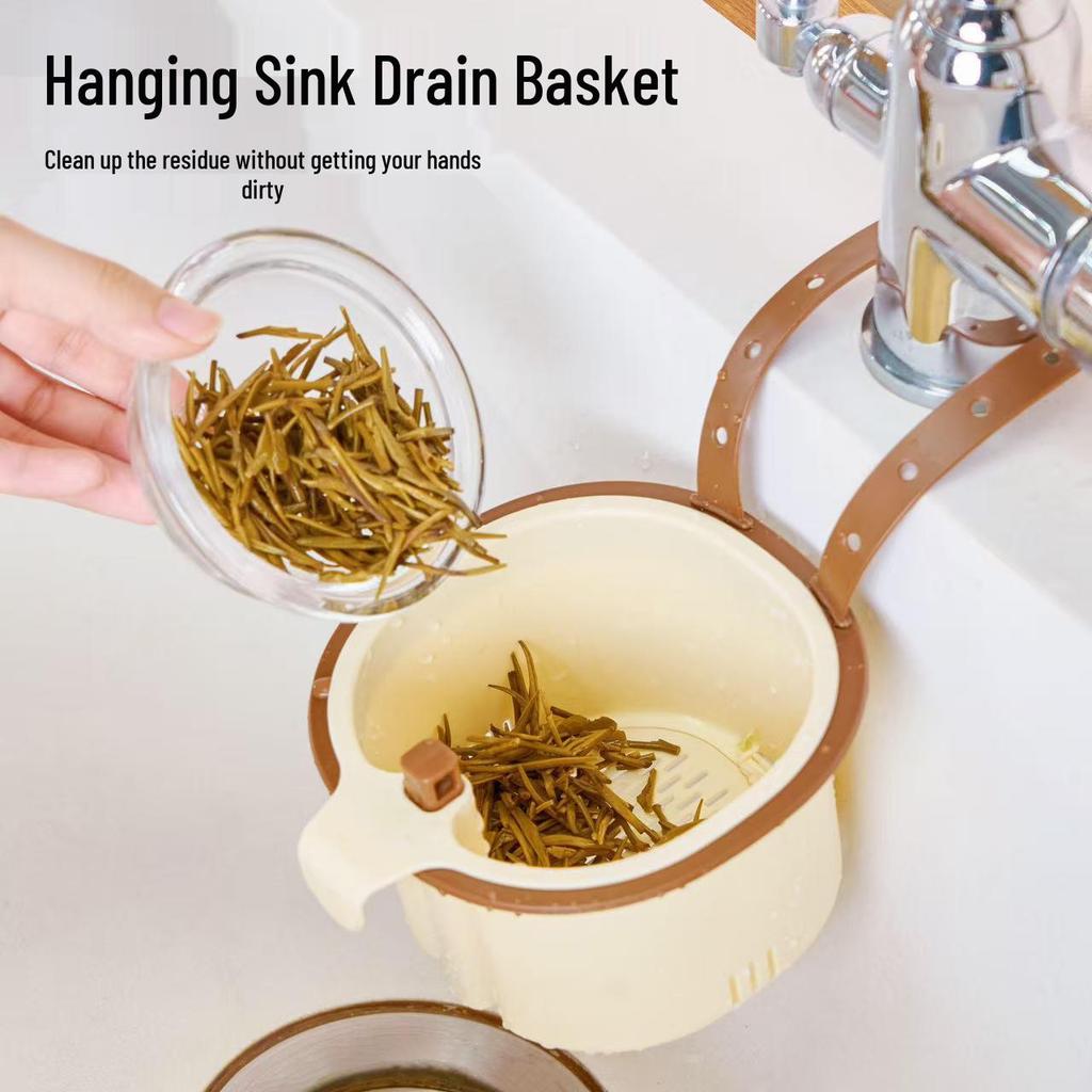 Wall-Mounted Kitchen Sink Drain Basket for Food Scraps and Tea Waste