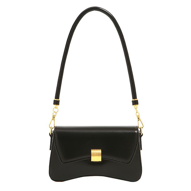 New Black Crossbody Bags for Women Simple PU Leather Shoulder Bags Casual White Flap Small Handbags Luxury Underarm Bags