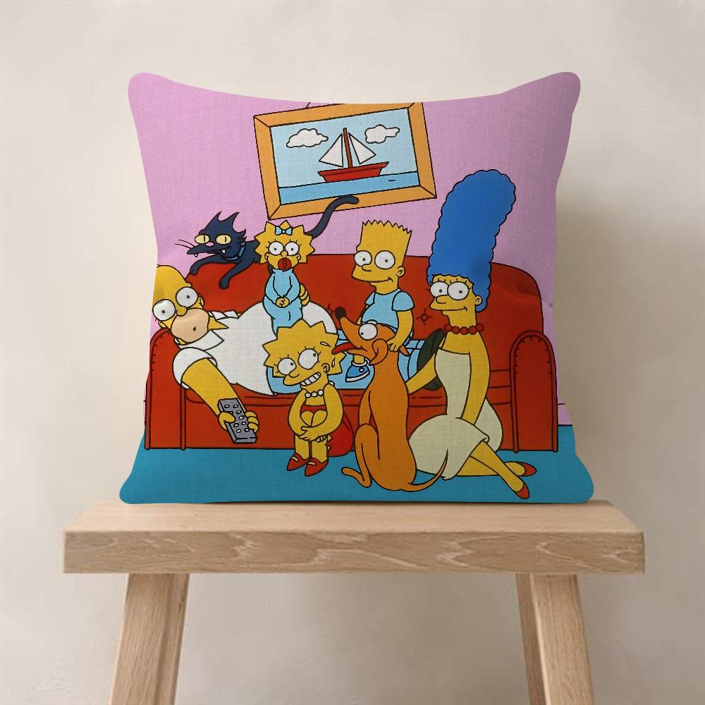 Cartoon The S-Simpsons-es Cushion Cover Inches Farmhouse Decor Home Throw Pillow Covers For Couch Decorations