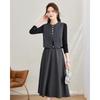 TERRE BLEUE Women's Elegant Vest Spliced Dress Two-Piece Set
