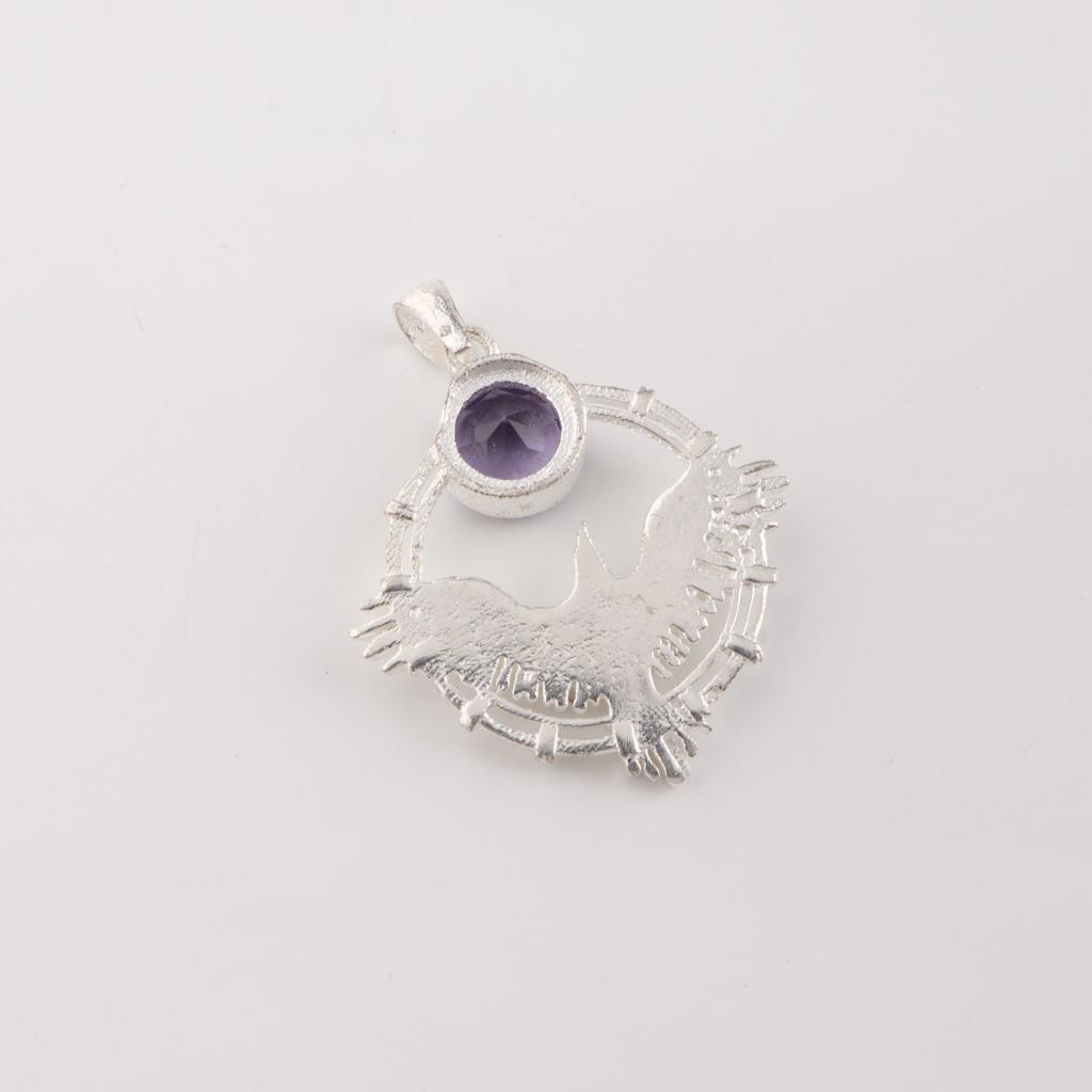 Iolite Gemstone 925 Sterling Silver Jewelry Handmade Pendant 1.43" Gift For Wife CP-38-9