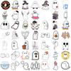 100Pcs Funny Cartoon Ghost Stickers For Luggage Guitar Phone Diary Waterproof Graffiti Kids Toy Diy Cute Spooky Laptop Decals