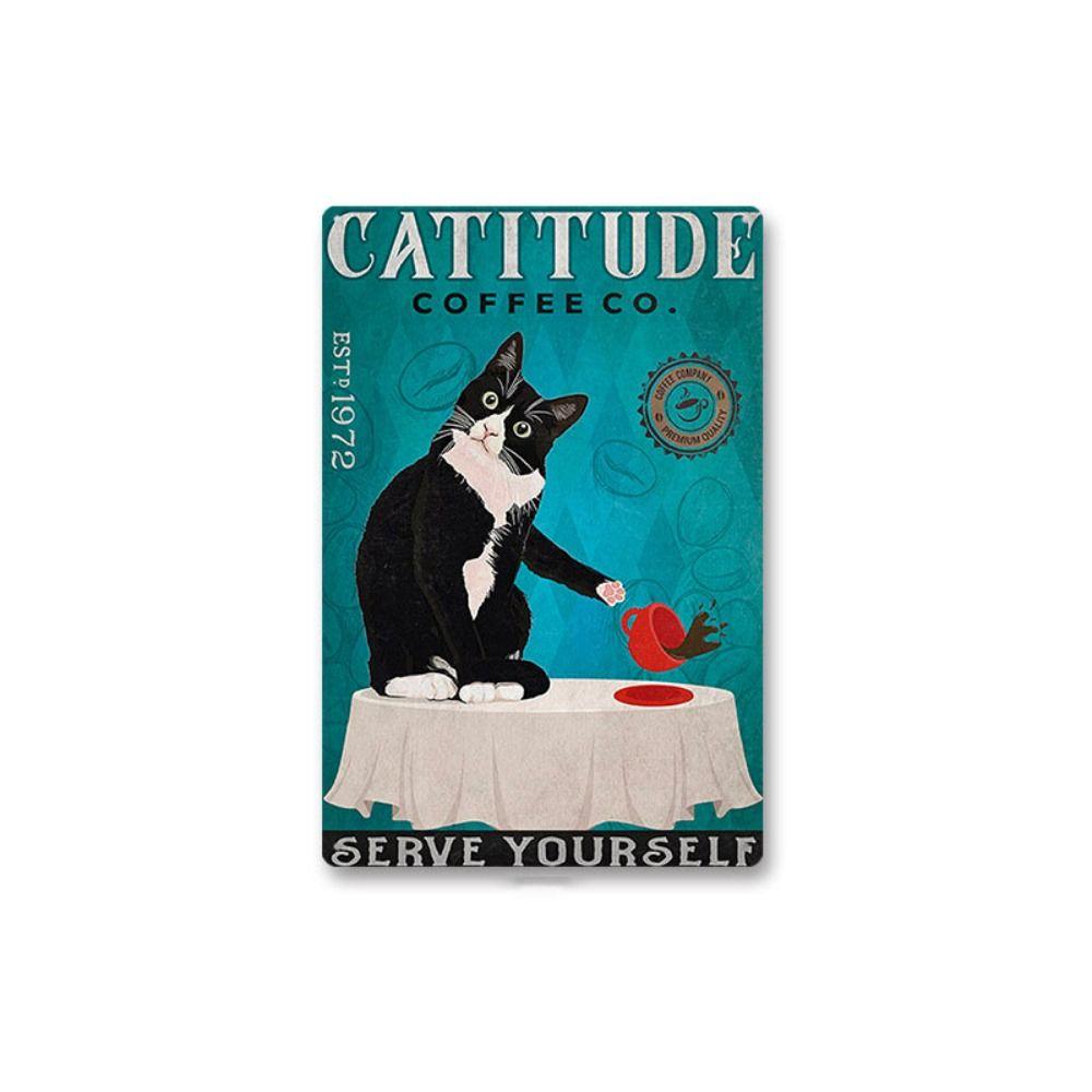 

Various Styles Vintage Tinplate Painting Varnish Printing Kitten Pattern Tinplate Painting Home style 27