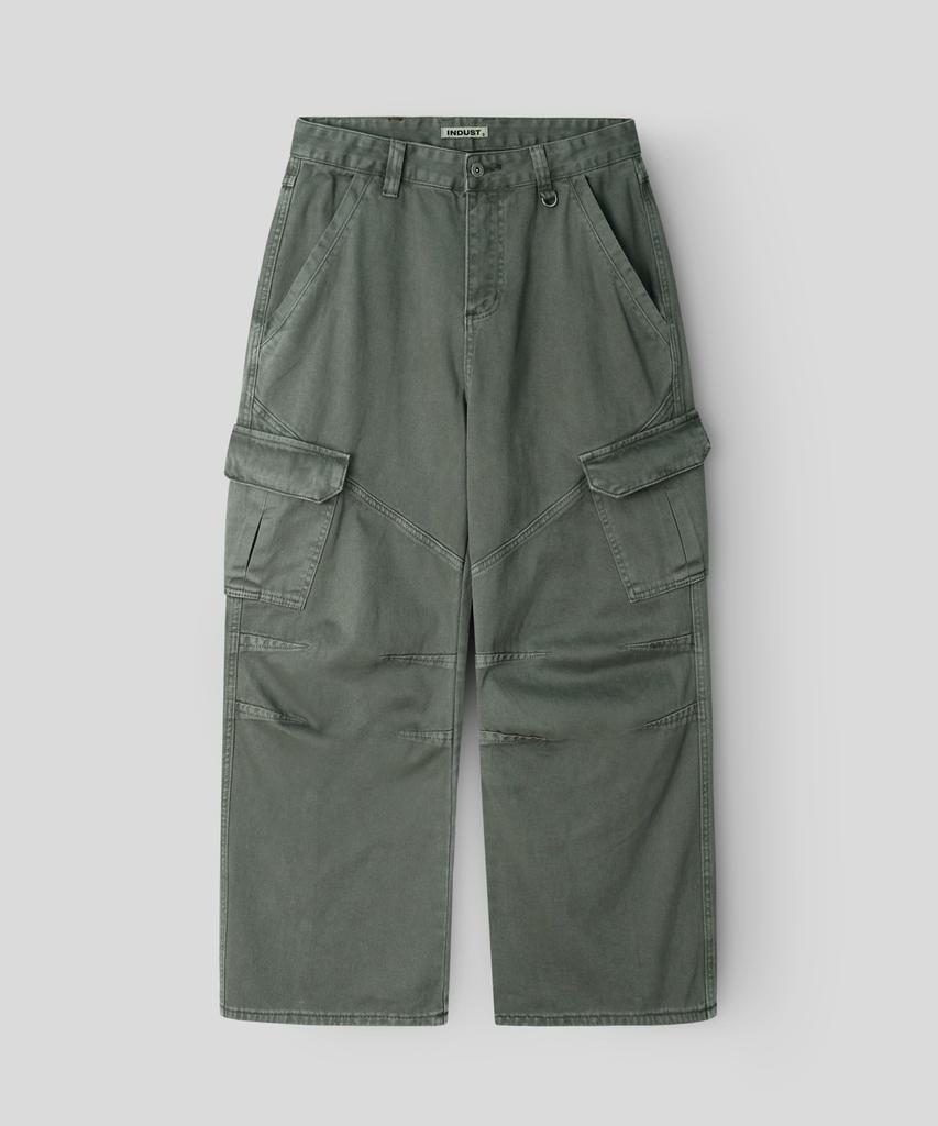 INDUST Pigment Washed Cargo Wide Pants_Beige