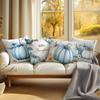 Home Decor Blue Pumpkins And Fall Hello Pattern Pillow Pattern Cushion Cover Suitable For Sofa Bedroom Car Pillow Cover