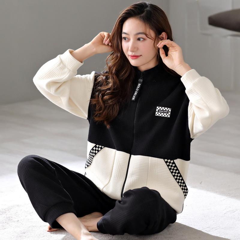 

Парная пижама женская осенне-зимняя утолщенная из чистого хлопка с длинным рукавом, с воздушным хлопковым межслоем, мужская термоодежда для дома, тонкий стеганый хлопковый костюм 3XL