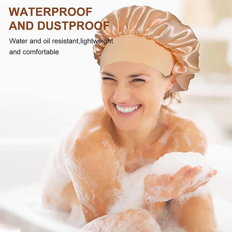 Beauty And Hair Care Cap Large Satin Bonnet Cap Silky Bonnet For Women Sleep Cap High Elastic Postpartum Bath Cap