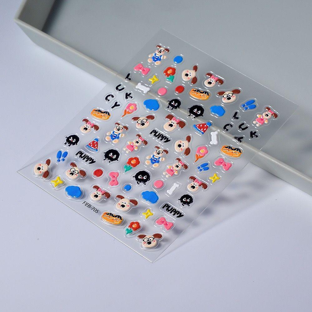 Japanische Cartoon-Hunde 3D-Nagelsticker für DIY Niedliche kindliche Nägel
