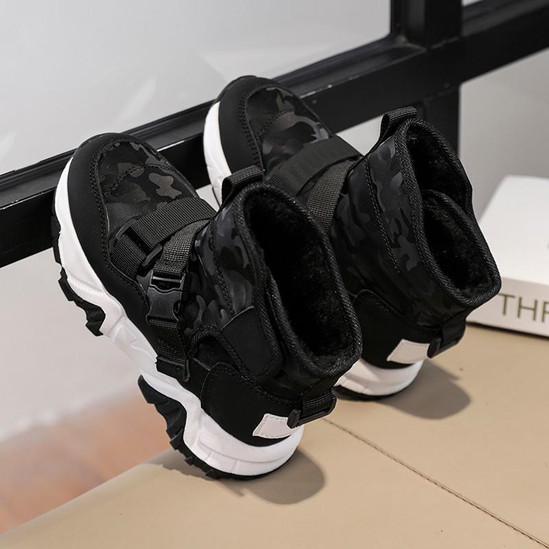 28-38 Children's Winter Plus Plush Warm Snow Boots Cotton Boots Fashionable Waterproof Sports Shoes