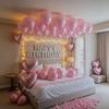 Geburtstagsparty Dekoration Happy Birthday Buchstabenbanner Polyester Ballon Geeignet für Frauen- und Männergeburtstagspartys