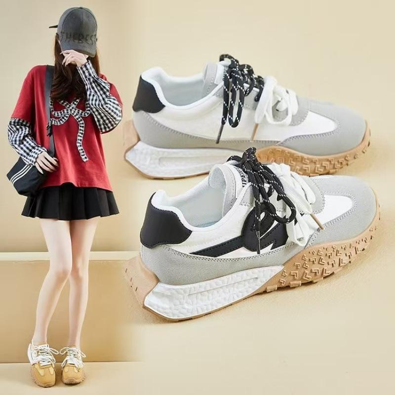 

Dexun shoes women s retro 2025 spring new sports shoes lightweight versatile chic niche Forrest Gump shoes 35 серый