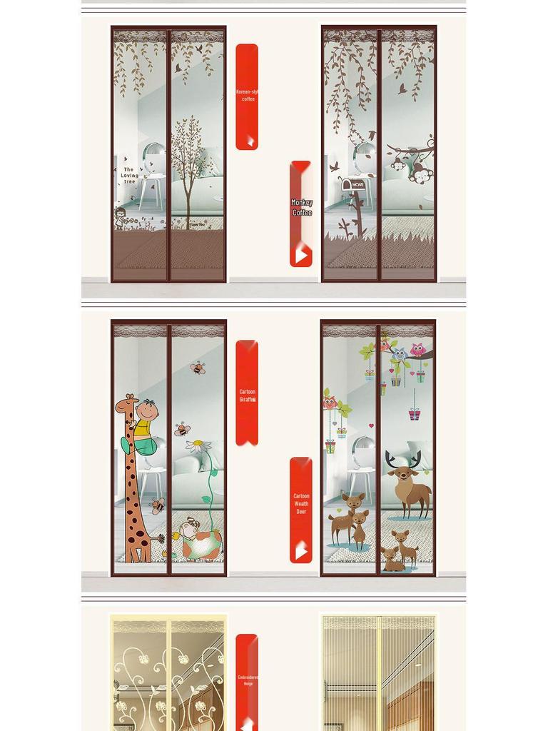 Custom Magnetic Anti-Mosquito Door Curtain with No-Punch Installation