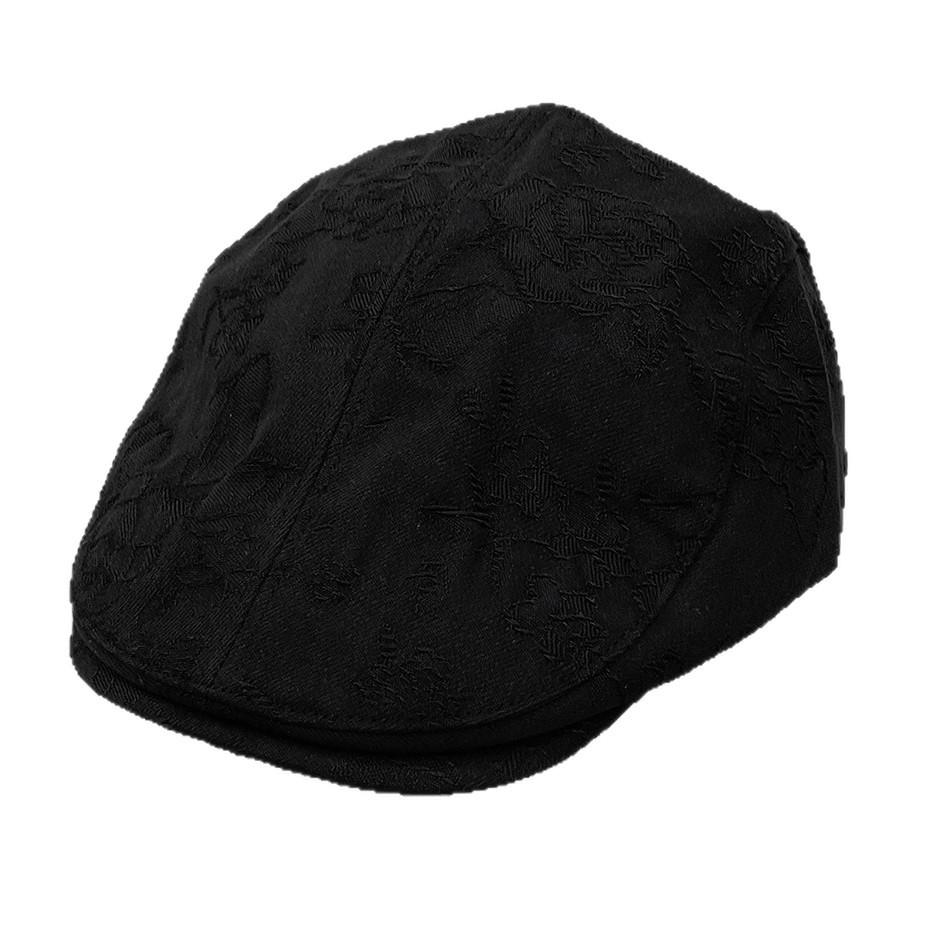 Autumn Retro Versatile National Style Dark Embroidery Flower Forward Hat Female Literary Painter Hat Showing Face Small Peaked Cap