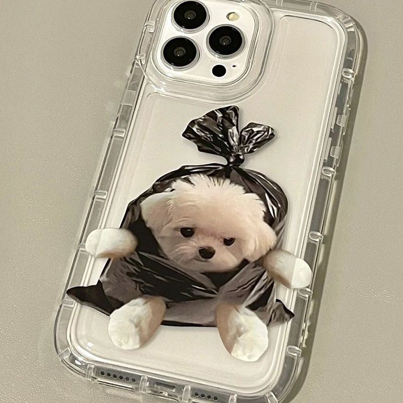 

Милый чехол для телефона с щенком и котенком для iPhone 16 15 14 13 12 11 X XS XR 7 8 Pro Max Plus Mini с подушкой безопасности Funda для пары iPhone X XS