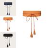 Trendy Boho Fringe Rope Waist Belt Handmade Wide Faux Leather For Casual Women Fashion
