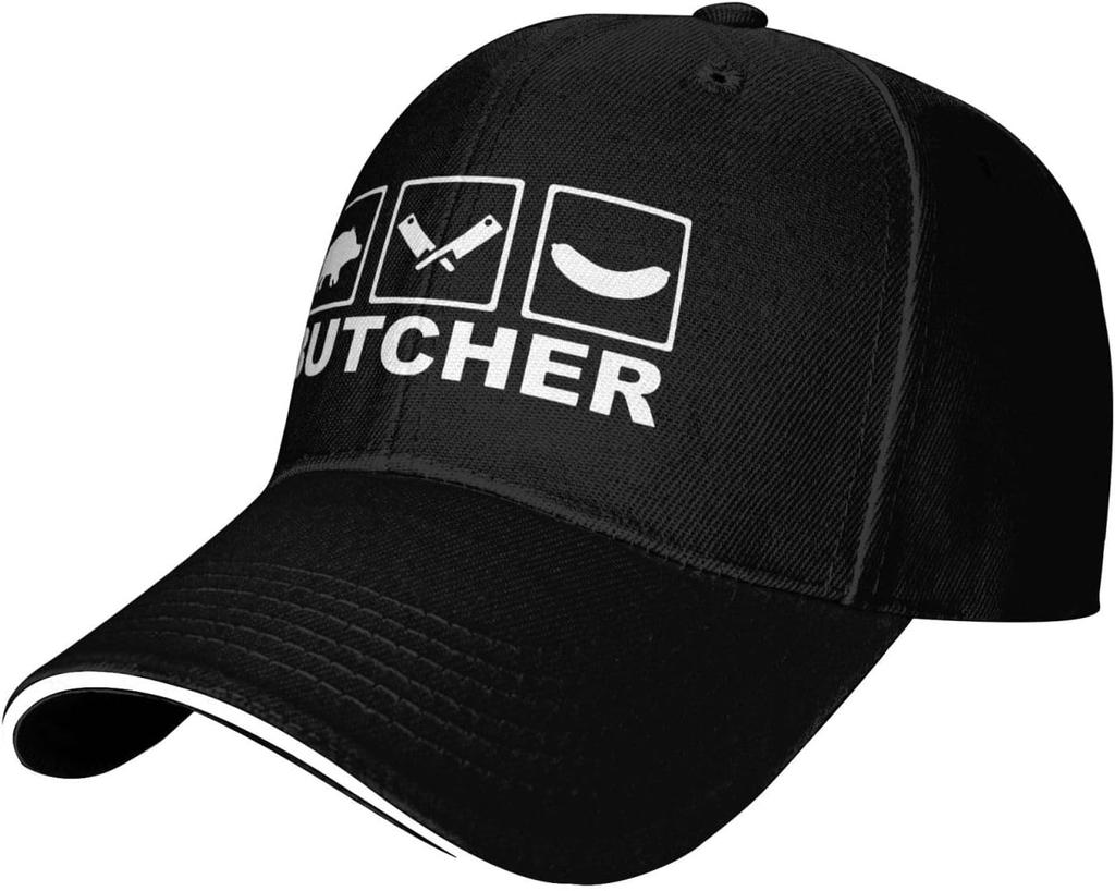 Butcher Icons Meat Funny Baseball Cap Polyester Casual Sun Protection Baseball Cap For Adult
