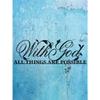 Metal Wall Art Bible Verse Sign "With God All Things Are Possible" Indoor Outdoor Faith Decor