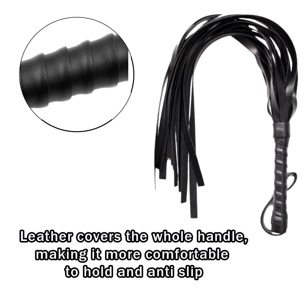 Leather Fun Whip for Couples, Soft & Durable Flogger, SM Spanking Paddle for Roleplay, Fetish, and Cosplay Fun Sex Toy