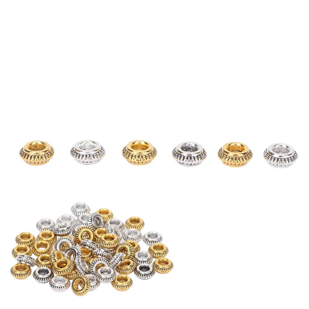 50pcs Zinc Alloy Hair Dreadlocks Rings Gold Silver Hair Beard Decoration Rings DIY Jewelry Accessories