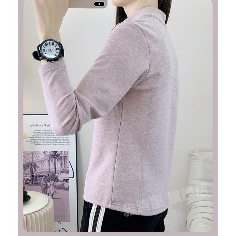 Womens Warm Fleece-Lined Quick-Dry Long Sleeve T-Shirt Hiking Trekking Outdoor Camping Fall Winter