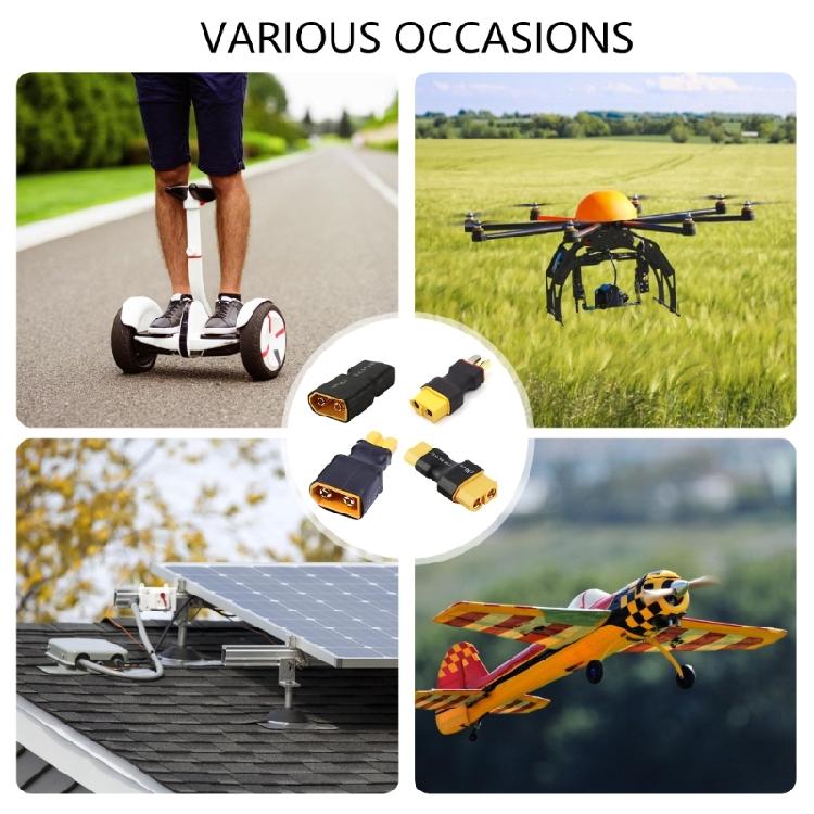 T Plug To XT60 Adapter For Remote Models Quick Connection High Current Durability Rubber Metal Construction
