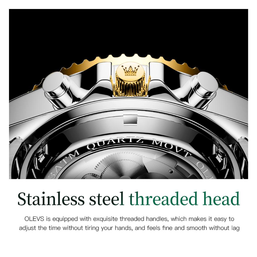 OLEVS Men's Skeleton Automatic Mechanical Watch Date Display Stainless Steel Business Men's Watch