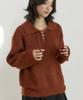 WIOE String Collar Knit Pullover_Brick